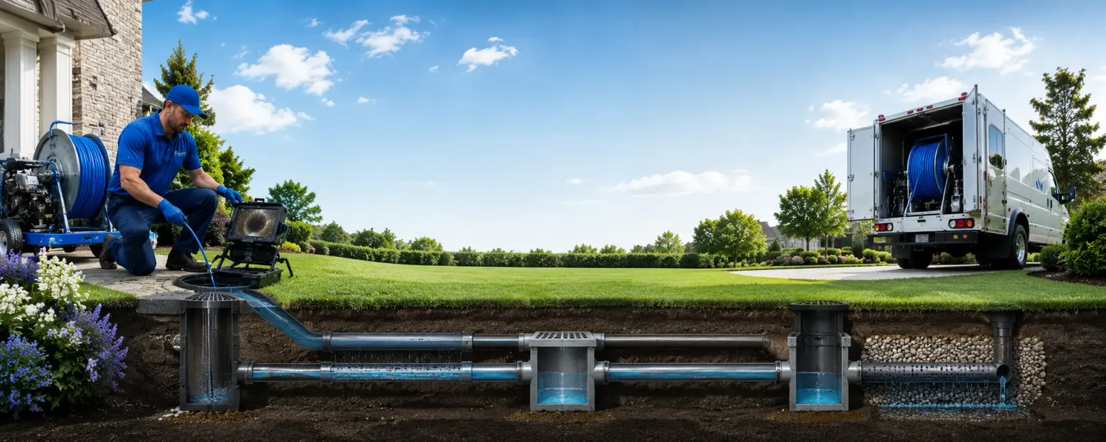 Outdoor drain cleaning information for New Douglas, IL